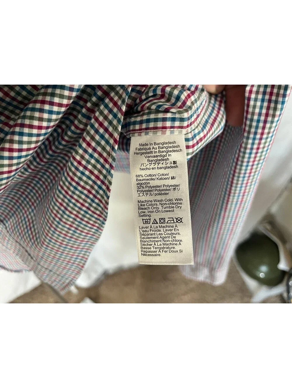 J.Crew Men's Blue Green Fuchsia Performance Slim Fit Untucked Shirt XL